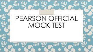 Pearson official Mock Test  exam predictions  2024 [upl. by Esirahc]