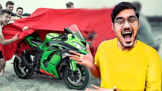 Gifting Super Bike to My Team 20 लाख की बाइक देखकर सारे पागल हो गए Ninja ZX 10R Bike Surpise [upl. by Carola]