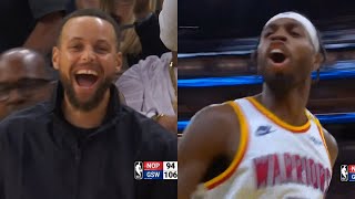 Steph Curry so hyped as Buddy Hield takes over with 19pts in 4th qtr vs Pelicans [upl. by Venetia]