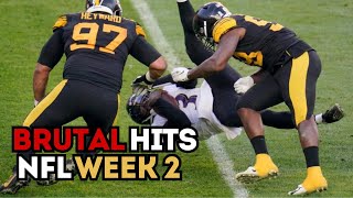 NFL Week 2s Hardest Hits amp BoneCrushing Tackles [upl. by Duomham]