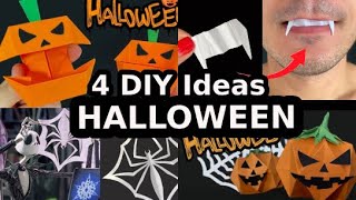 4 Cool DIY Ideas for HALLOWEEN I Easy paper origami [upl. by Beaulieu]