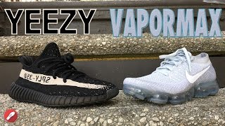 Whats More Comfy Adidas Yeezy 350 V2 vs Nike VaporMax Flyknit [upl. by Garlaand317]