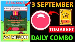 Tomarket Airdrop Daily Combo 3 September 🤑  Todays Tomato Secret  Tomarket SpanShot 3 September [upl. by Eniamret516]