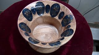 White Oak Bowl with Resin and Gum Balls  165 [upl. by Akitahs379]