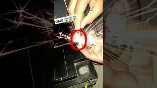 10000uF😨 capacitor charge with big inverter battery 12V75Ah test wiring shorts [upl. by Harmaning]