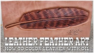 Leather Craft  LEATHER FEATHER ART  Leather Working [upl. by Trin439]