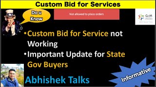 Custom Bid for Services  Custom Bid for Service not Working  Important Update for State Gov Buyers [upl. by Bilicki]