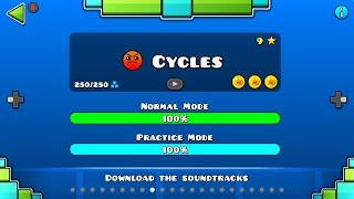 Geometry Dash  Level 9 Cycles ALL COINS [upl. by Nosinned52]