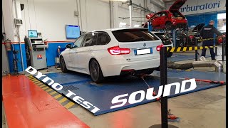 BMW 340i MPERFORMANCE sound w Akrapovic Exhaust on DYNO [upl. by Aicargatla]