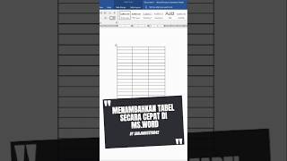 tabel cepat di ms word belajarmicrosoftoffice belajarmicrosoftword belajarmicrosoftwindows [upl. by Nosde907]