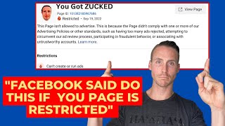 Facebook Said Do THIS If Your Page Is Disabled [upl. by Harris853]