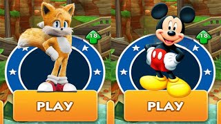 Sonic Dash  Movie Tails vs Mickey Mouse Subway Run vs Zazz Eggman Boss Battles [upl. by Arlie]