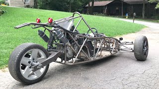 Home Built Reverse Trike Project Gets its Tire Change Finished CBR 600 [upl. by Esyli]