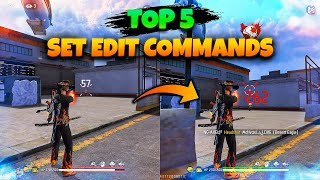 TOP 5 SetEdit Commands For 100 Headshot Rate 😍 [upl. by Pittman]