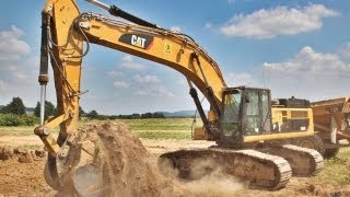 Caterpillar 345 D beläd Cat Dumper im Erdbau  Earthmoving with Cat 345 D Teil 2 [upl. by Arayc]