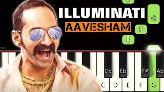 Illuminati 🔥  Piano tutorials  Piano Notes  Piano Online pianotimepass illuminatisong aavesham [upl. by Abraham]