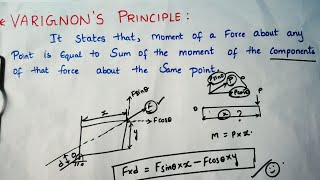 Varignons principle Engineering Mechanics [upl. by Rivy]