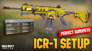 COD MOBILE ICR1 BEST GUNSMITH SETUP FAST ADS  NO RECOIL  CALL OF DUTY MOBILE ICR1 GUNSMITH SETUP [upl. by Milde]