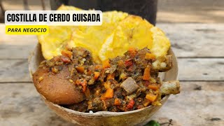 RECETA DE COSTILLA DE CERDO GUISADA  RECETA PARA NEGOCIO [upl. by Saref]