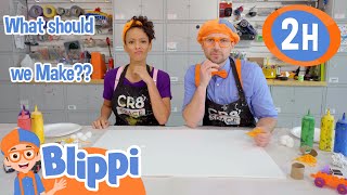 What Should Blippi and Meekah Cr8Space  Best Friend Adventures  Arts amp Craftsl Videos for Kids [upl. by Abagael]