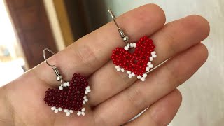 Aretes en mostacilla en corazón♥️ [upl. by Naltiac]