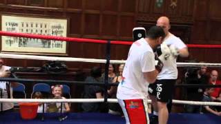 CURTIS WOODHOUSE amp RYAN RHODES PAD WORKOUT AHEAD OF TOMMY COYLE EXHIBITION FIGHT [upl. by Barty]