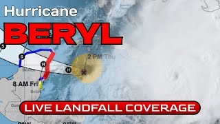 Hurricane Beryl Striking the Yucatan  LIVE COVERAGE [upl. by Kam]