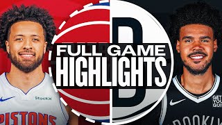 PISTONS at NETS  FULL GAME HIGHLIGHTS  November 3 2024 [upl. by Elvia]