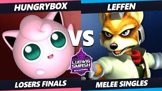 Ludwig Invitational Losers Finals  Hungrybox Jigglypuff Vs Leffen Fox SSBM Melee Tournament [upl. by Ahlgren]