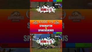 SPINORAPTOR VS SPINOTASUCHUS  JURASSIC WORLD THE GAME [upl. by Ajnat76]