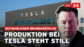 Mutmaßlicher Brandanschlag gegen Tesla  rbb24 Spezial [upl. by Imef50]