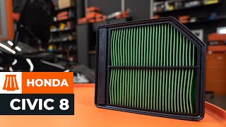 How to change air filter on HONDA CIVIC 8 TUTORIAL AUTODOC [upl. by Lekim]