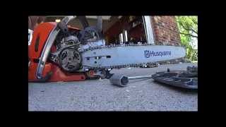 Chainsaw maintenance Inside the Husqvarna 562 xp Greasing Lubricating Clutch Drum Air Filter Cutting [upl. by Elbart744]