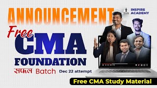 CMA Foundation Free Live Batch Announcement  For Nov 22 Attempt  Inspire Academy [upl. by Mafalda]