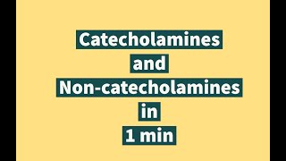 Difference between catecholamines and non catecholamines in 1 min [upl. by Doughty]