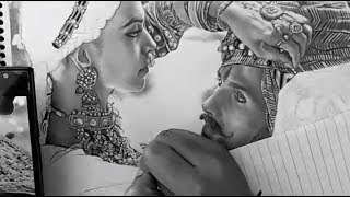 Padmavati Sketch  Time Lapse   Deepika Padukone  Shahid Kapoor  Ranveer Singh  Padmaavat [upl. by Htebi829]