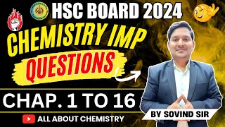 Chemistry Important Questions  HSC Board 2024  Sovind Sir  Best Maharashtra Youtube teacher [upl. by Adnohryt]