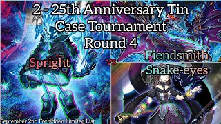 YuGiOh 2  25th Anniversary Tin Case Tournament  R4  Fiendsmith Snakeeyes vs Spright [upl. by Starling]