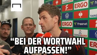 Müller unterbricht Reporter bei Frage zu Leon Goretzka  FC Bayern [upl. by Ahsiemak]