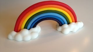 How to make a fondant rainbow with clouds [upl. by Oicul]