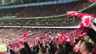 GABBIADINI CHANT AT WEMBLEY Southampton vs Manchester United [upl. by Enaz801]