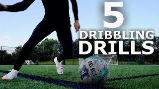 Individual DRIBBLING Training Session For Footballers  5 Drills To Improve Your Dribbling [upl. by Christianson]