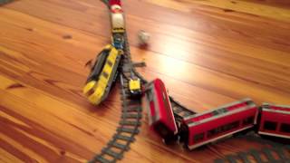 LEGO Cargo Train Crashes into LEGO Passenger Train  Motorway Towaway Saves the Day [upl. by Pelletier]