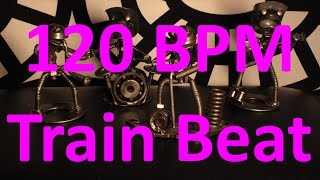 120 BPM  Train Beat Country Rock 44 Drum Track  Metronome  Drum Beat [upl. by Esidarap]