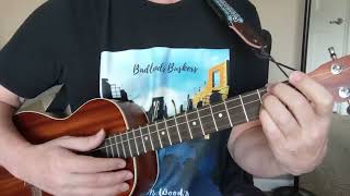 quotWHILE MY GUITAR GENTLY WEEPSquot Baritone Ukulele Lesson BEATLES w Tabs Backing Tracks [upl. by Mae330]