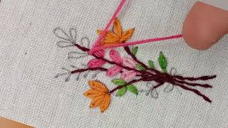 Hand embroidery for beginners  Amazing needle art embroidery designs  Flower embroidery  stitches [upl. by Edahc119]