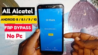 All Alcatel frp bypass 2023  Android 81910  Alcatel 5033D5024D Google Account Remove  No Pc [upl. by Ikila]