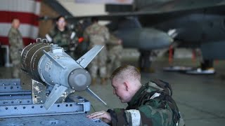 Osan Air Base holds bomb building weapons loading competition [upl. by Ozkum]