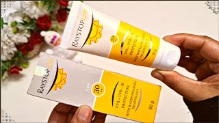 Raystop sunscreen lotion SPF 30 reviewIn HindiWith water proofing technologySangsstyle [upl. by Analart]