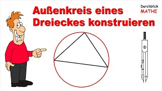 Mit einem Zirkel den Außenkreis eines Dreieckes konstruieren [upl. by Narrad]